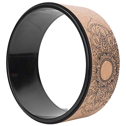 High Density PU Rubber Yoga Wheel for Stretching and Flexibility to Help Back Aches and Tension, Tear, Flexible Roller Designed, Extend Premium Back Roller - color: Black inner ring