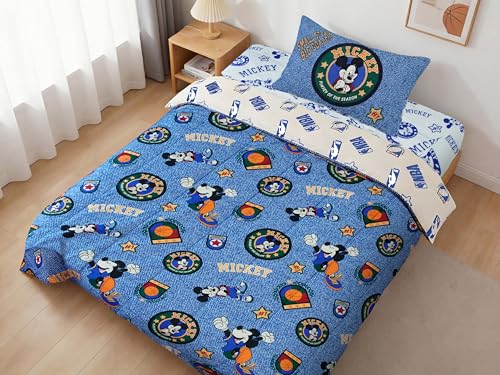 Northwest Disney Mickey Mouse Twin Comforter Set, Reversible Design Ultra Soft Fade Resistant Microfiber Kids Bedding Set, Officially Licensed - color: Mickey