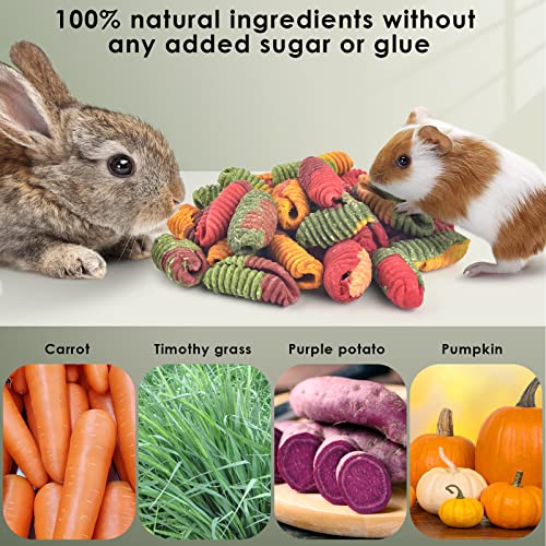 ERKOON Chinchilla Treats, Chew Toys for Teeth for Rabbit Guinea Pig Gerbil Rat Dwarf Hamster (Mixed-Large Size)