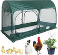 ANC POP Portable Chicken Run Large Pop-Up Chicken Pen for Small Animals Outdoor Gardening Net with 3 Doors and Handbag, Easy to Install and Storage, Green - size: 98.4"L x 49.2"W x 51.2"H