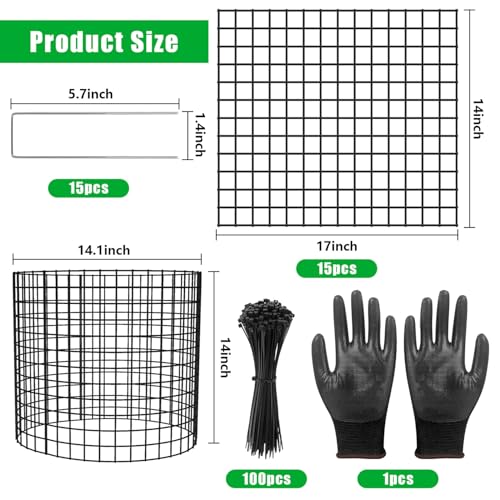 5 Pack Plant Protectors from Animals, 17x14" Plant Cages for Outdoor Plants | Wire Plant Protector, Thick Metal, Non-deformable, Free-Cut, Cap-less Design, Plant Protection Cage to Keep Animals Out - size: 5 PACK-17x14inch