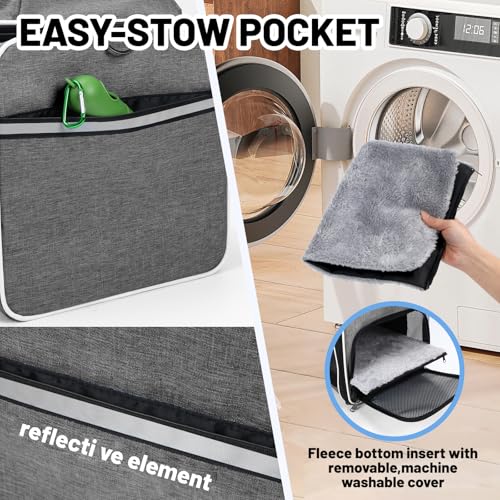 Cat Carrier Top-Expandable 18x11x11, United Delta American Airline Approved | Soft-Sided Small Dog Pet Carry Bag Under-Seat in Cabin, Puppy Airplane Travel Crate TSA Plane Under 10 lbs, Kitten Cage Grey - color: Grey