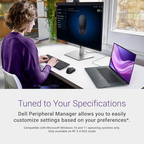 Dell Pro Wireless Mouse MS355, Silent Click, Bluetooth | AA Battery, 3 Year Advanced Exchange, Symmetrical Design, 2.4 GHz, Black - color: Black