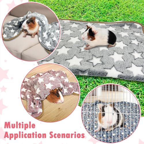 PINVNBY 6 PCS Guinea Pig Blankets Soft Fleece Bedding for Guinea Pigs Cage Washable & Reusable Small Animal Sleep Mat Pad for Hamster Ferret Chinchilla Hedgehog (24 x 16 Inch) - size: 24" x 16"(6 PCS)