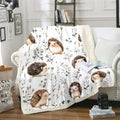 Cute Animal Sherpa Blanket, Kawaii Kids Throw - Hedgehog Pattern, Cozy Flannel Fleece, 40"x50" - color: Multi 03, size: 40*50