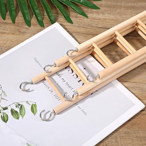 3 PCS Bird Cage Ladder, Parakeet Ladders Bird Ladder for Cage Wooden Hanging Parrot Wood Step Climbing Small Wooden Ladders for Birds Parakeets Parrots Cockatoo Lovebirds (3 Step, 5 Steps, & 7 Steps)