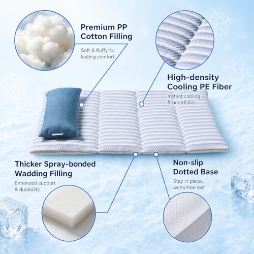 Dog Cooling Mat for Dogs, Cooling Bed for Dogs | 29”×18” Breathable Cooling Mat for Small Dogs, Q-Max 0.485 Portable Washable Pet Cooling Mat for Dog Bed with Pillow - size: Medium（28.4”×18.5”）