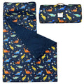 david's kids Toddler Nap Mat with Removable Pillow and Minky Fleece Blanket, 55"x23",Ultra Soft Slumber Bags for Boys, Perfect for Preschool, Daycare, Kids Sleeping Bags with Rollup Design, Dinosaur - color: Dinosaur