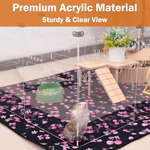 Guinea Pig Cage,Acrylic,60" Lx24 Wx14 H,with Waterproof Mat,Heighten,Also for Rabbits, Button Quails, Hedgehogs, Ferrets and Other Small Animals. - size: 60.0"L x 24.0"W x 14.0"H