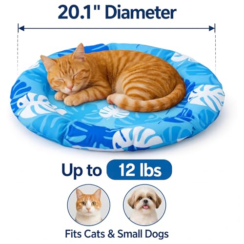Drydiet Pet Cooling Mat for Cats & Small Dogs, Gel Pad, Washable, 20.1 in | No water or refrigeration needed; washable, scratch-resistant gel mat keeps cats and small dogs cool indoors or outdoors. - color: Blue