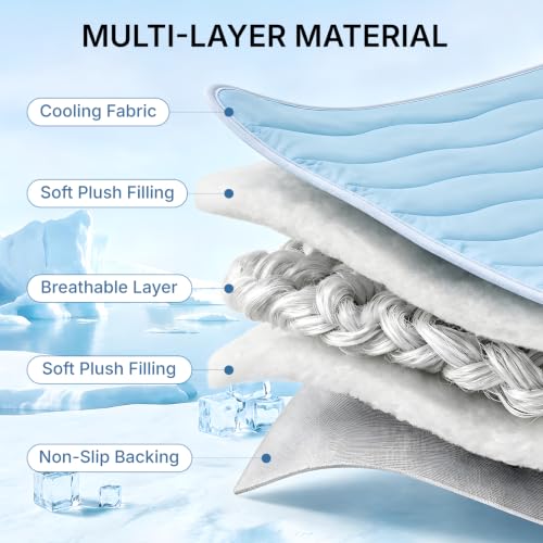 Dog Cooling Mat for Large Medium Dogs & Cats, Q-Max > 0.4 Breathable Self Cooling Pad, Washable Non Slip Bed for Crate, Car, Sofa, Floor, Indoor Outdoor Summer Use (Medium: 24'' x 36'') - size: Medium