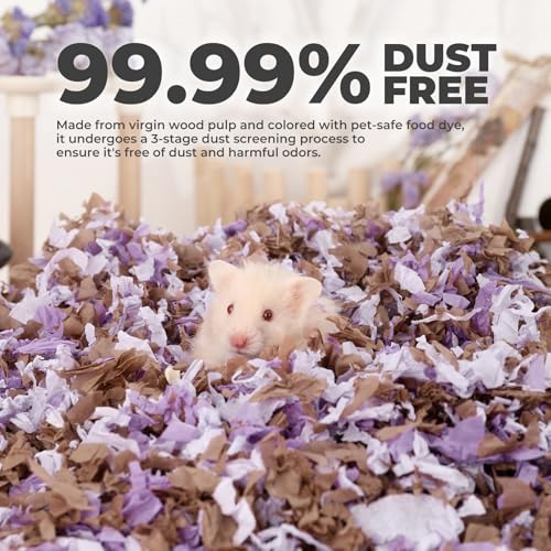 Hamster Bedding 25 Liters: Dust-Free and Odor Control Moisture Absorbent Natural Paper Small Pet Bedding - for Hamsters, Rabbits, Guinea Pigs and Small Animal - color: WOODS