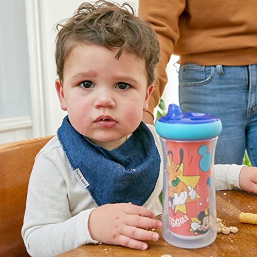 The First Years Disney Mickey Mouse Kids Insulated Sippy Cups - Dishwasher Safe Spill Proof Toddler Cups - Ages 12 Months and Up - 9 Ounces - 2 Count
