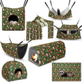 Geelin 8 in 1 Rat Hammock Ferret Hammock Guinea Pig House Hideout Ferret Cave Beds Washable Chinchilla Hamster Cage Accessories Bed Toys for Summer Small Animals Pet Bunny Squirrel