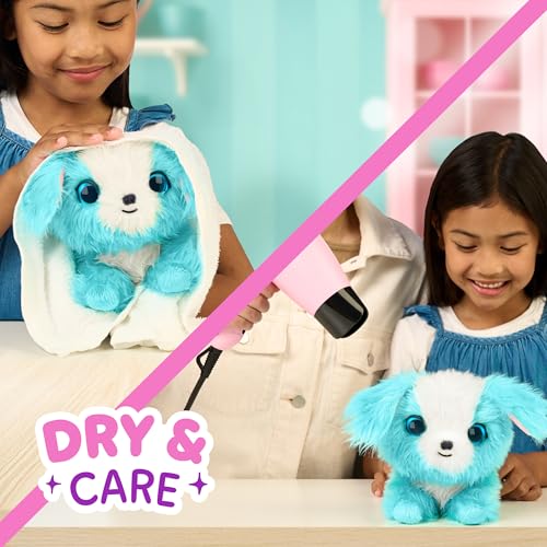 ScruffaLuvs Blue Surprise Pet, Mystery Plush Toy, Wash to Reveal | Wash to reveal 1 of 3 rescue pets, includes deluxe carrier & comb; plush toys for girls ages 3+, gift - style: Blue