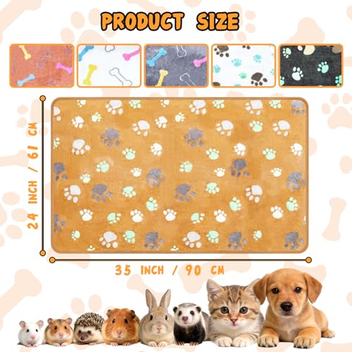 YedsIntu 6 Pcs Washable Guinea Pig Blankets Absorbent Small Animal Fleece Bedding Cage Liners Reusable Pet Pee Pad Sleep Mat Pad Cover for Hamster Ferret Rabbit Chinchilla Hedgehog (Grey, 24" x 35") - color: 6 White Bulk, size: 24" x 35"