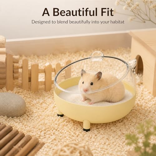 Meow&Woof Hamster Sand Bath Container, Large Sandbox Toilet Gerbil Batheoom, Tiny Chinchilla Dust Bathtub Sand Bath Box for Hamster Cage Accessories 5.2 Inch-Grey - color: Grey