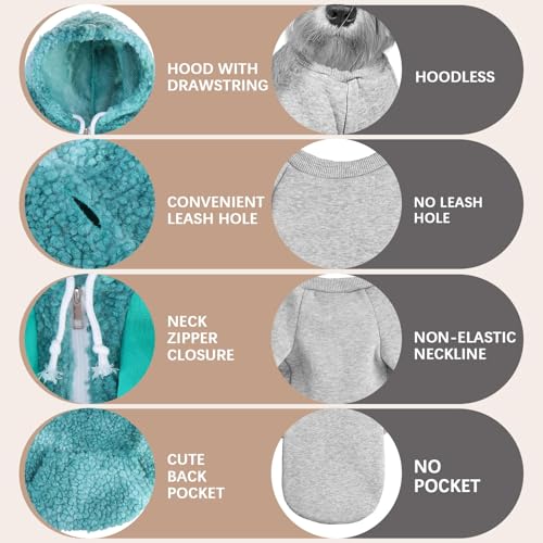 BINGPET Dog Hoodies for Small Medium Large Dogs, Sherpa Hooded Dog Sweater with Leash Hole for Boy Girl Dogs,Soft Warm Fleece Dog Winter Clothes Cold Weather Coats Jacket for Puppy Sweatshirt,S - color: Tie-Dye Blue, size: Small