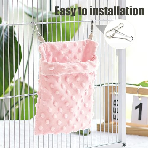 2 Pcs Sugar Glider Bonding Pouch Carrier Bag, Sugar Glider Bed Pouch, Sling Sleep Bag with Adjustable Strap for Hamster Hedgehog Gliders Ferret Squirrels Small Animal (Blue and Pink)