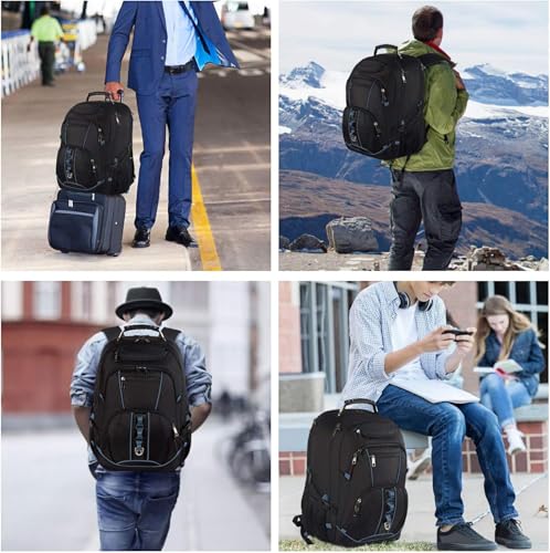 Travel Laptop Backpack,Extra Large 18.4 inch Gaming Laptop Backpacks,Big Capacity TSA Friendly RFID Anti Theft Pocket College Heavy Duty Computer bag for Women Men - color: Blue