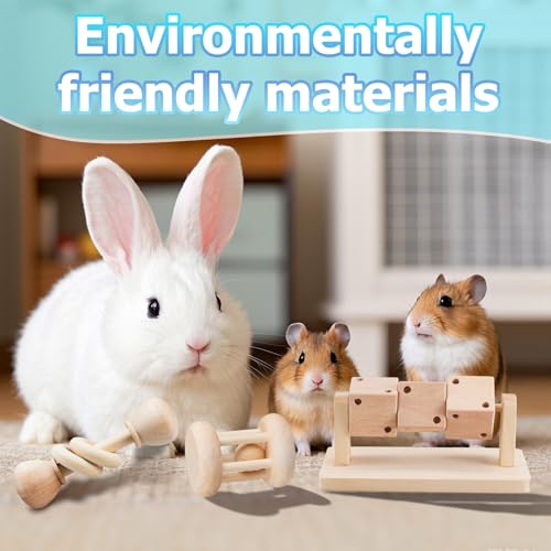 AOWPFVV Wooden Hamster Toys,Safe Rabbit Toys for Guinea Pigs | Small Animals,Chinchillas, Gerbils, Rats, Bunny,Rodents Teeth Care Toys for Cage