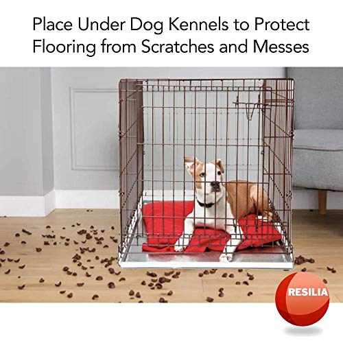 Resilia Under Dog Crate and Kennel Mat to Protect Floors, Water-Resistant Pad for Hard Floors and Surfaces, 30 Inches x 48 Inches, Clear - color: Clear