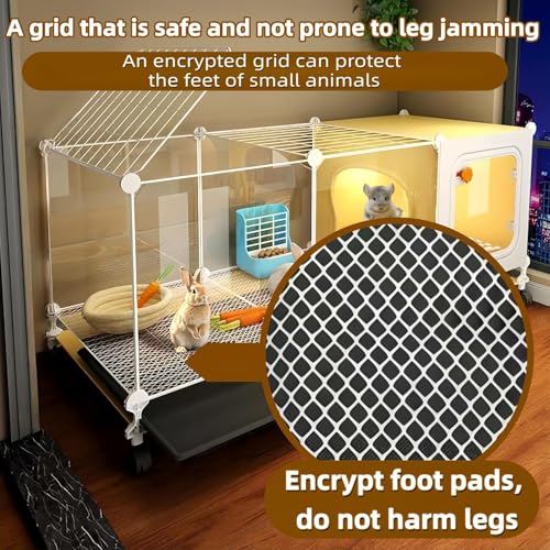 Luxury Villa Rabbit cage with Wheels, Guinea Pig cage | complimentary Food Bowl, Bed. Suitable for Hamsters, Chinchillas, Squirrels, Hedgehogs, Ferrets, Cats，Mouse - size: 41.4"Lx 17.7" Wx17.7"H