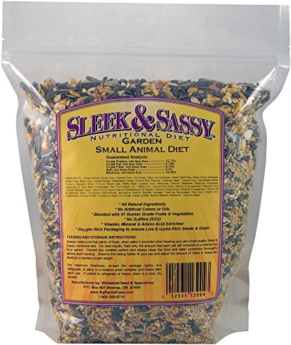 SLEEK & SASSY Garden Small Animal Food for Hamsters, Gerbils, Mice & Rats (4 lbs.) - size: 4 Pound (Pack of 1)