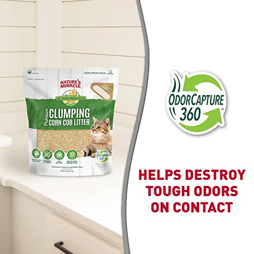 Nature’s Miracle Premium Clumping Corn Cob Litter, 10 Pounds, Made with Real Corn Cob for Fast-Clumping Litter for Multi-Cat Households (Pack of 2) - size: 10 lb (Pack of 2)