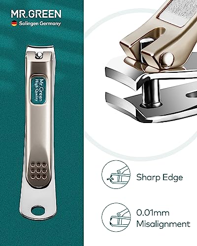MR.GREEN Nail Clipper 4Pcs Set, Stainless Steel Manicure Pedicure Set, Medical Grade Grooming Kit with Travel Case Gift Box for Man & Woman - color: Mr-6105