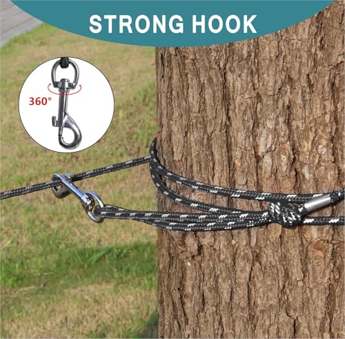 Reflective Cat Leash -15FT Cat Cable Out Escape Proof Walking Yard Long Durable Safe Leash Traning Play Outdoor for Puppies/Kittens/Small Animals(Black) - color: Black, size: 15FT