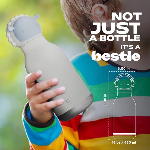 asobu Bestie Water Bottle, Cute Collectible Character, Leak Proof, BPA Free | 16 oz, Stays Cold 24 Hours, Double Wall Vacuum Insulation, Food Grade Stainless Steel, Spill Resistant, Great Gift Idea - color: Sheep
