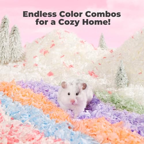 Hamster Bedding 25 Liters: Dust-Free and Odor Control Moisture Absorbent Natural Paper Small Pet Bedding - for Hamsters, Rabbits, Guinea Pigs and Small Animal - color: WOODS