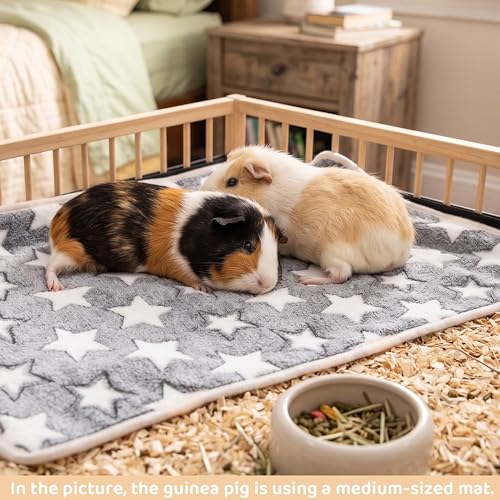 Guinea Pig Blankets 6 Pack, Soft Fleece Small Animal Cage Liners | Washable Pet Bedding Mat & Cozy Cuddle Pads for Rabbit, Hamster, Chinchilla, Hedgehog, Guinea Pig (16x24in) - color: 6 Pack, size: 16"*24"
