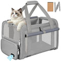Cat Carrier Top Load, Privacy Curtains Soft Pet Travel Bag Airline Approved | Collapsible Soft-Sided Cat/Dog/Pet Carrier for Small Cats Dogs Puppy Under 16 lb, Washable Kitten Mesh Cage (16.9x10.8x10.8) - color: Gray