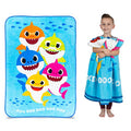 Franco Kids Bedding Super Soft Plush Micro Raschel Blanket, 62 in x 90 in, Baby Shark - color: Baby Shark, size: 62 in x 90 in
