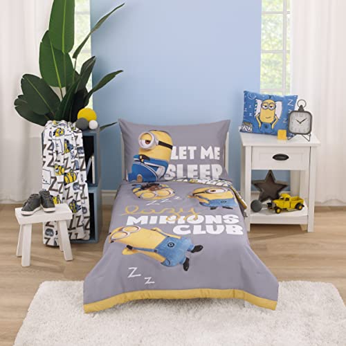 Illimuniation Lazy Minions Club Yellow, Blue and White, Minion Character Shaped Toddler Blanket - color: Lazy Minions Club Yellow, Blue and White