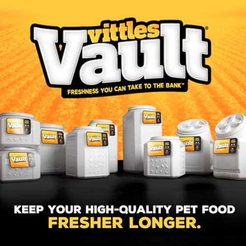 Vittles Vault Traditional Pet Food Storage Container For Dog Kibbles/Bird Seed/Oatmeal/Rice/Flour/Cereal, BPA Free Plastic, Sealed Airtight For Cat Food, Up To 50 lb, Made in USA, With Scoop, Gray - size: 50 Pounds