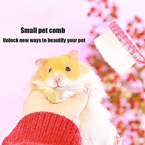 2Pcs Hamster Brush and Comb, fit Guinea Pig, Ferrets, Rats, Bunny - color: Pink