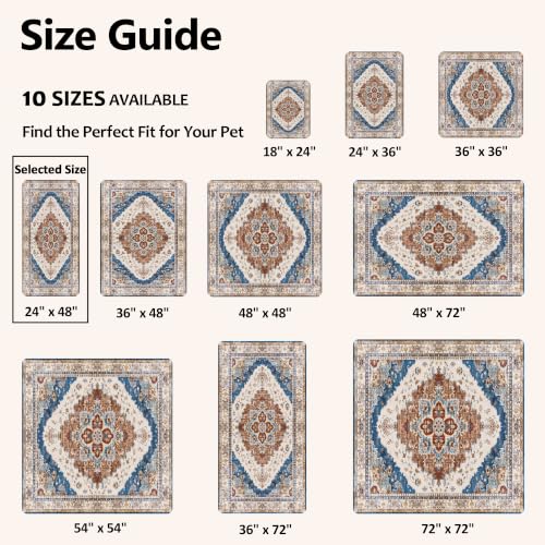 Washable Guinea Pig Pee Pads,Reusable Guinea Pig Cage Liner 2 Pack | Waterproof, Leak-Proof, Absorbent & Non-Slip, 24"x48" Bedding Potty Training Mat for Small Animal Rabbit Bunny Hamster Rat - color: Brick/Blue, size: 24" ×48"(pack of 2)