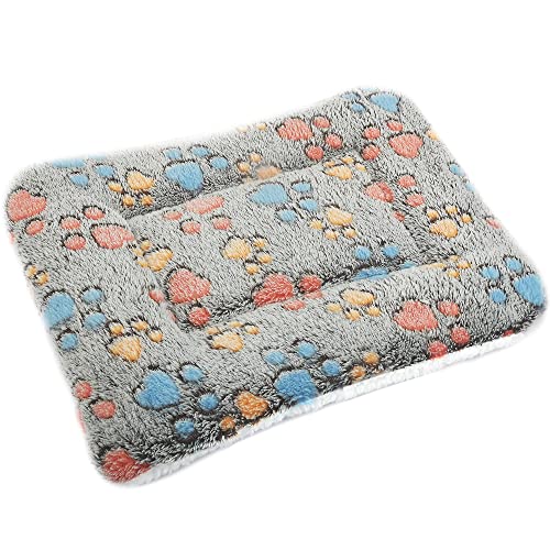 Small Animal Bed Mat, Soft & Warm, Suitable for Guinea Pig, Hamster, Rabbit, Rat and Bearded Dragon (X-Large(13.3''x9.4''), Footprint Grey) - color: Footprint Grey, size: X-Large(13.3''x9.4'')