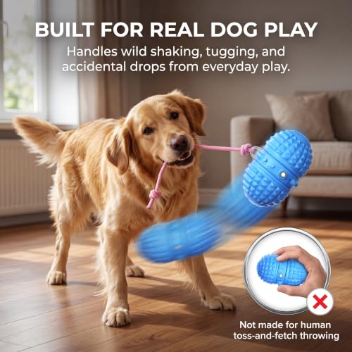 Smart Interactive Dog Toy, 8 Modes Automatic Rolling Ball with a Recording Function, Food-Grade Rubber Material Interactive Dog Ball for Medium and Large Dogs