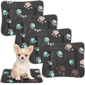 4 Pack Ultra Soft Dog Cat Bed Mat Small Animal Guinea Pig Bed with Cute Print Reversible Fleece Dog Crate Kennel Pad Cozy Washable Thickened Hamster Pet Beds Mat(13 x 19 Inches,Black) - color: Black, size: 13 x 19 Inches