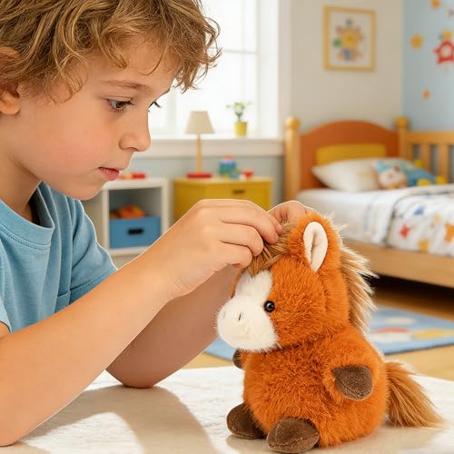 PEACH CAT Horse Stuffed Animal Cute Plushies Small Plush Toys Gifts for Kids (Squeaky) - style: Horse