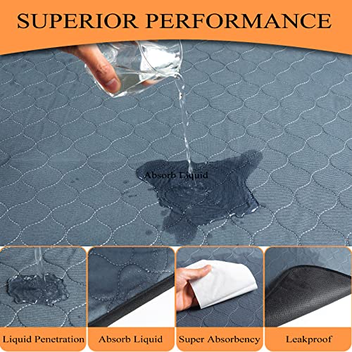 Bunlitent Washable Pee Pads for Dogs 5 Pack, 36x41, Reusable Puppy Pads, Dog Training Pads with Quick Dry, Anti-Slip Dog Cat Pee Pads, Whelping Pads, Potty Pad - color: Gray, size: 36x41 Rectangle-5Pack