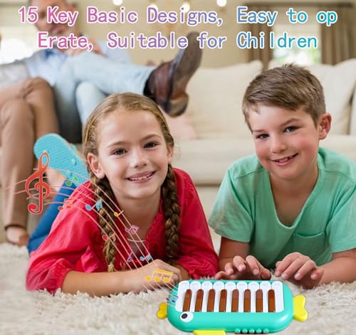 Baby Musical Piano Toys for Toddler age1-3, Busy Board with Music & Light, Birthday Toy for Infant Toddler 1-3 Years and Older Boy Girl Gifts (Green-Fish) - color: Green-fish