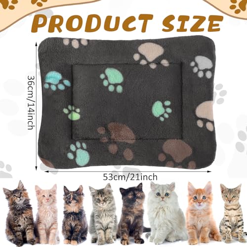 4 Pack Ultra Soft Dog Cat Bed Mat Small Animal Guinea Pig Bed with Cute Print Reversible Fleece Dog Crate Kennel Pad Cozy Washable Thickened Hamster Pet Beds Mat(21 x 14 Inches,Black) - color: Black, size: 21 x 14 Inches