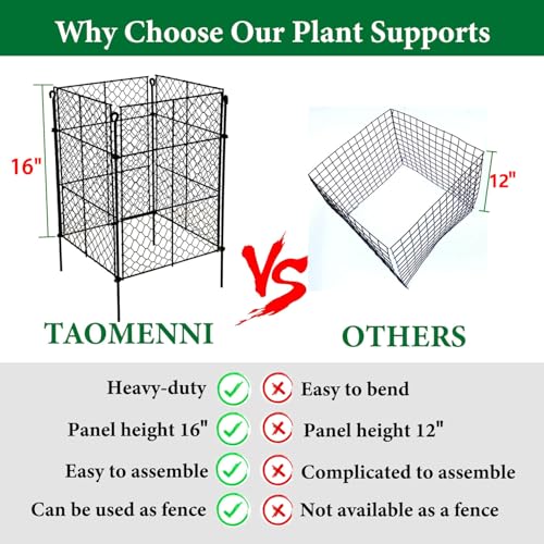 4 Pack Plant Protectors from Animals, 16Pcs DIY Plant Cages 12.6"x12.6"x16", Chicken Wire Garden Animal Barrier, Keep Rabbits & Chipmunks Out for Vegetables, Shrubs & New Plants - size: （12.6"L x 12.6"W x 16"H）4 Packs