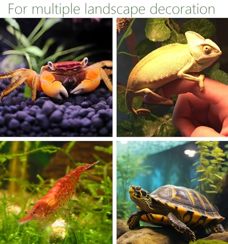 SpringSmart Aquarium Decor Rock Cave for Fish Shrimp Turtle Crab, Betta Fish Tank Decorations Ceramic Hiding Stone, Fish Bowl Landscape Rock with Plastic Plant - size: SH
