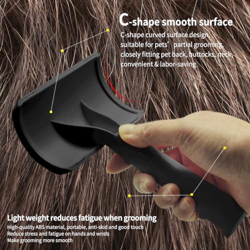 Doodle Brush Poodle Slicker Brush for Grooming Fluff Shedding Easy. | Curved Long Soft Bristles Cats Dogs Slicker Brush,Reduce Long Thick Curly Hair Tangles,Mats,Knots,Fluffy Matted Hair.25mm - color: black